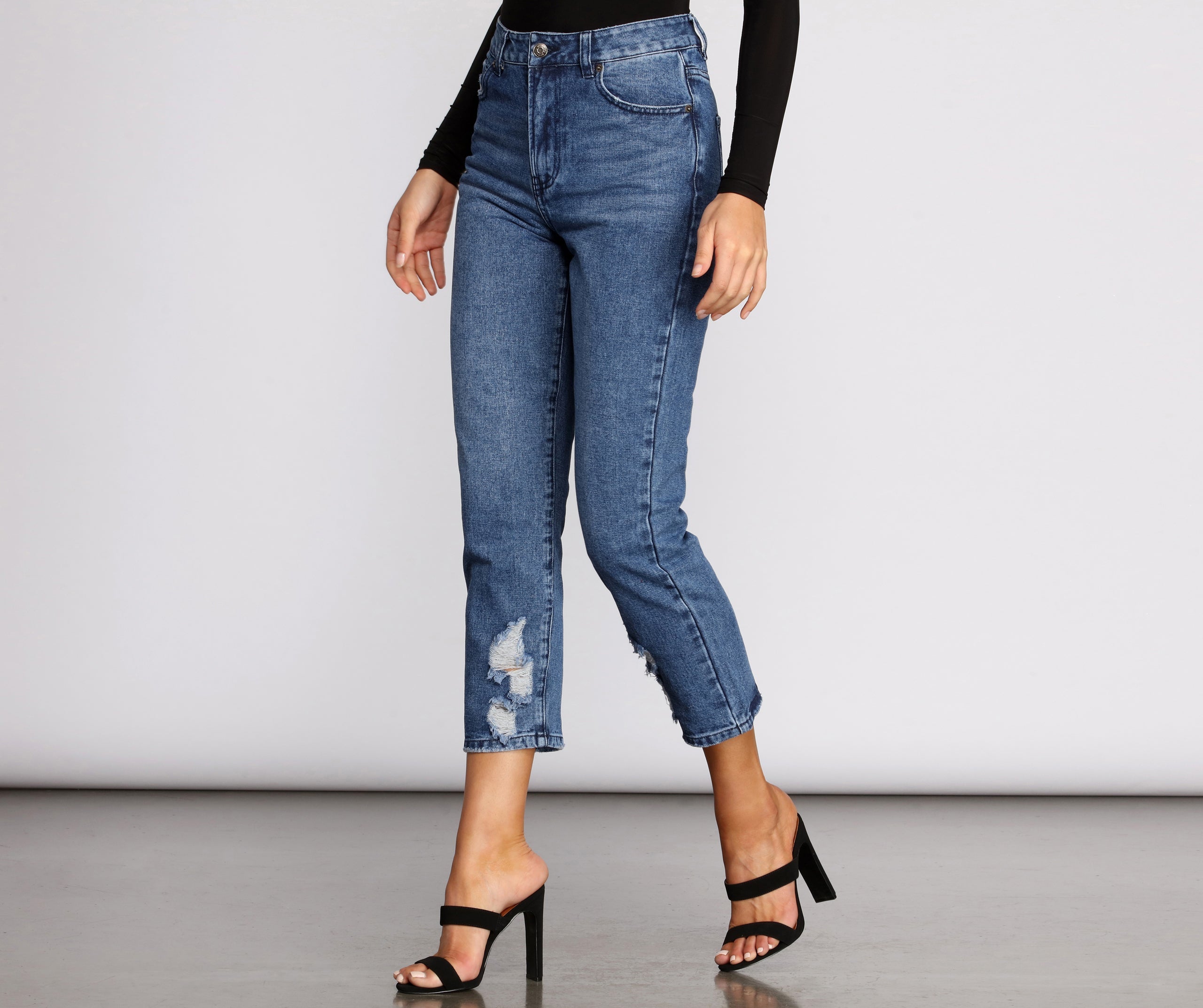 High Rise Straight Leg Jeans