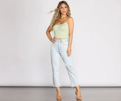 High Rise Cropped Jeans