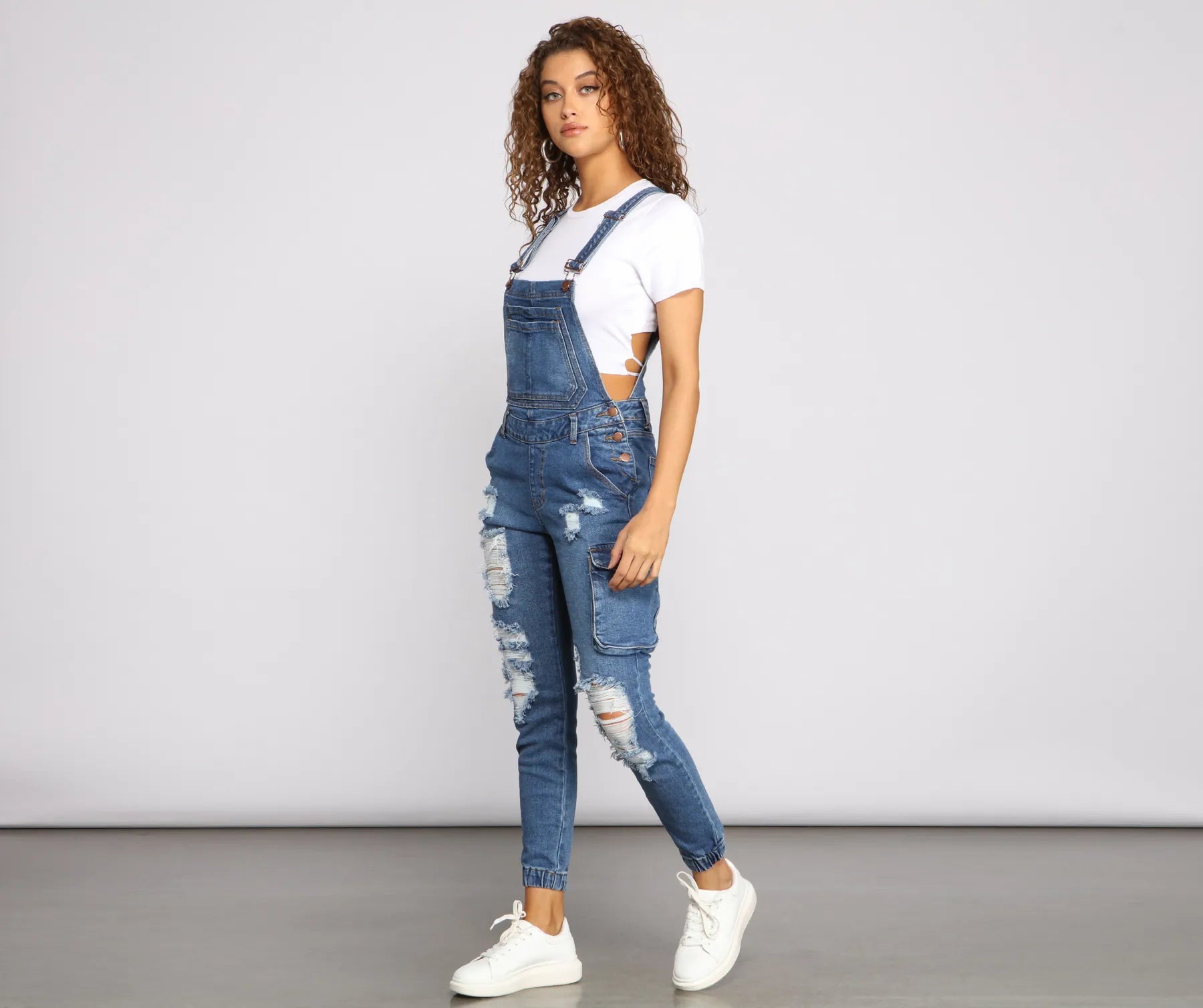 Stylish Edge Destructed Overalls