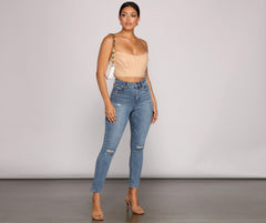 So Major High-Rise Destructed Skinny Jeans