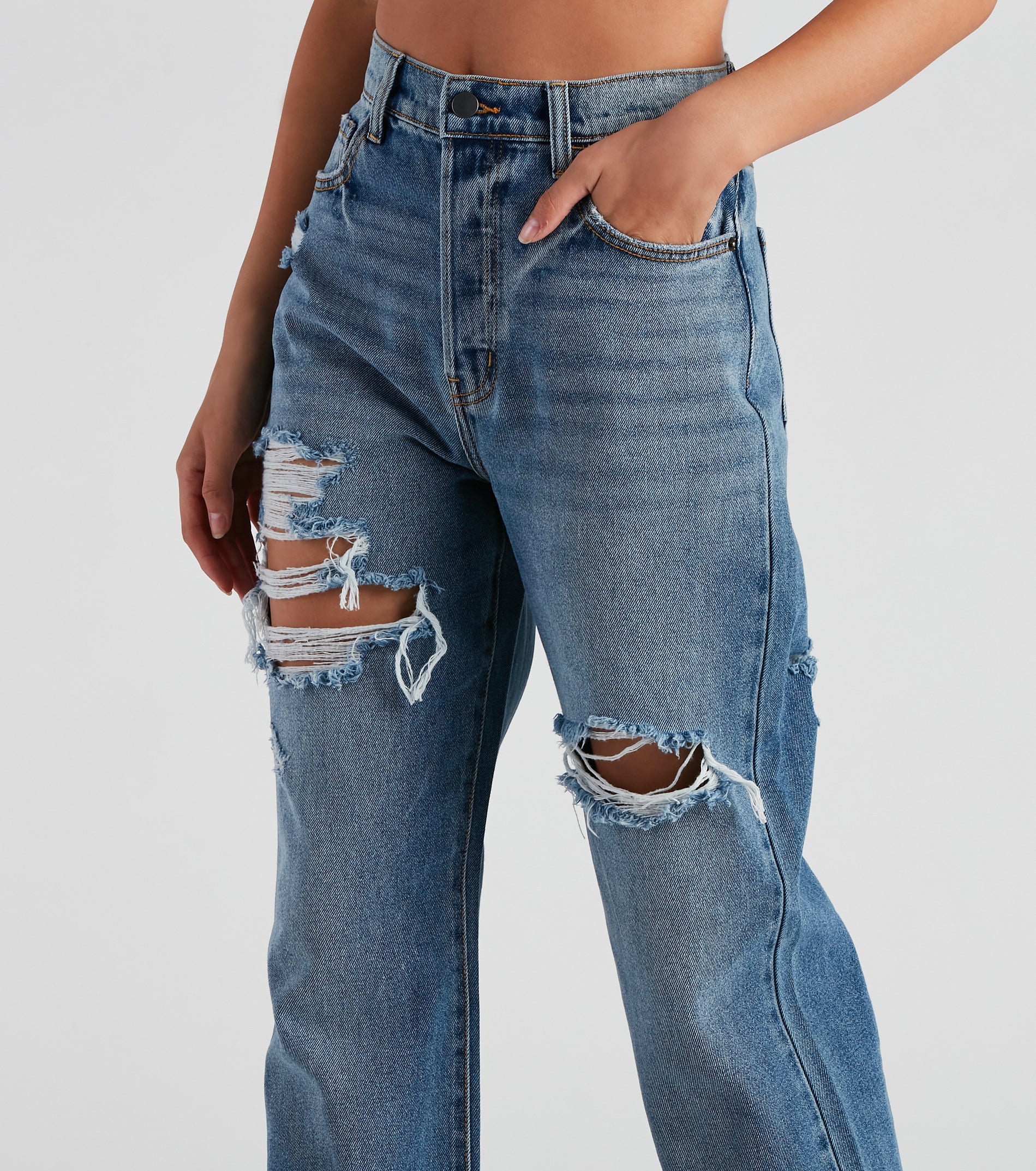 Straight Forward High Rise Boyfriend Jeans
