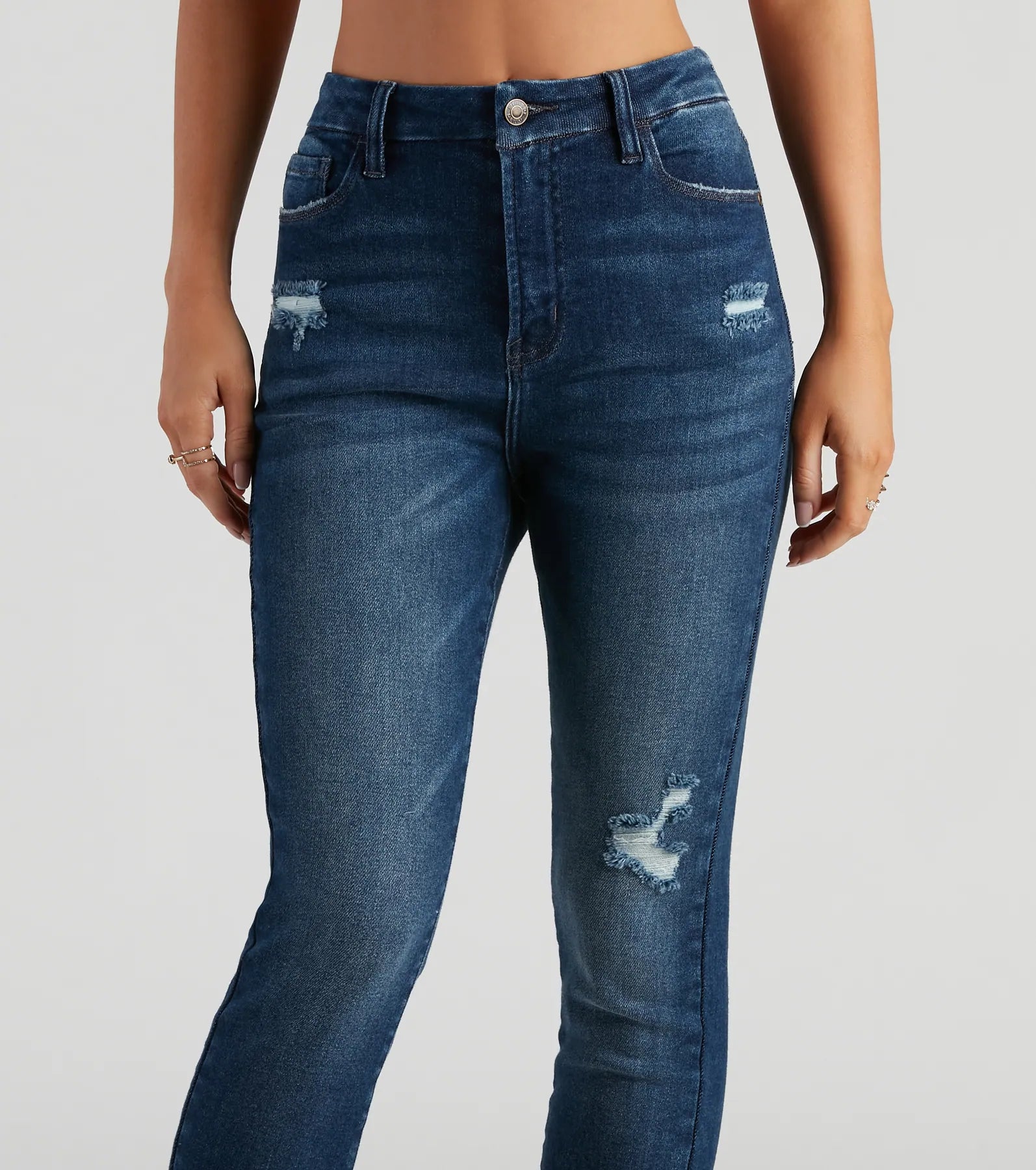 Taylor High-Rise Destructed Skinny Ankle Jeans by Windsor Denim