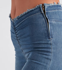 Totally Trendy Frayed Low-Rise Flare Jeans