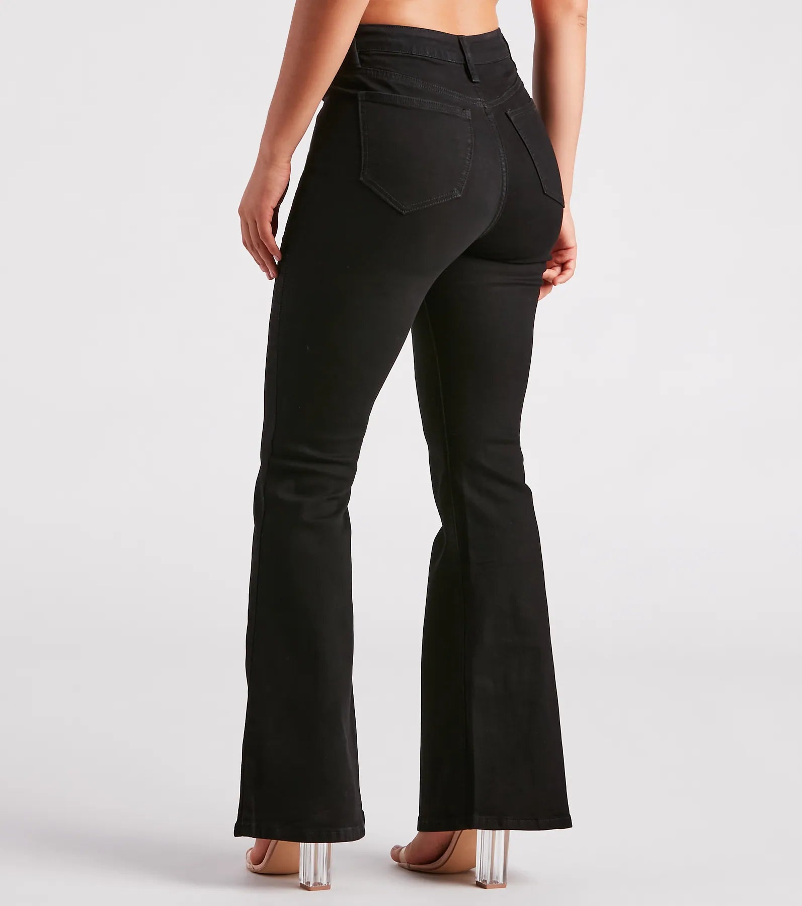 Bri High-Rise Lace-Up Flare Jeans By Windsor Denim