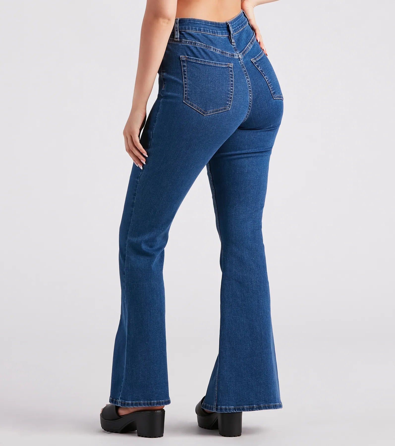 Bri High-Rise Split Hem Flare Jeans by Windsor Denim