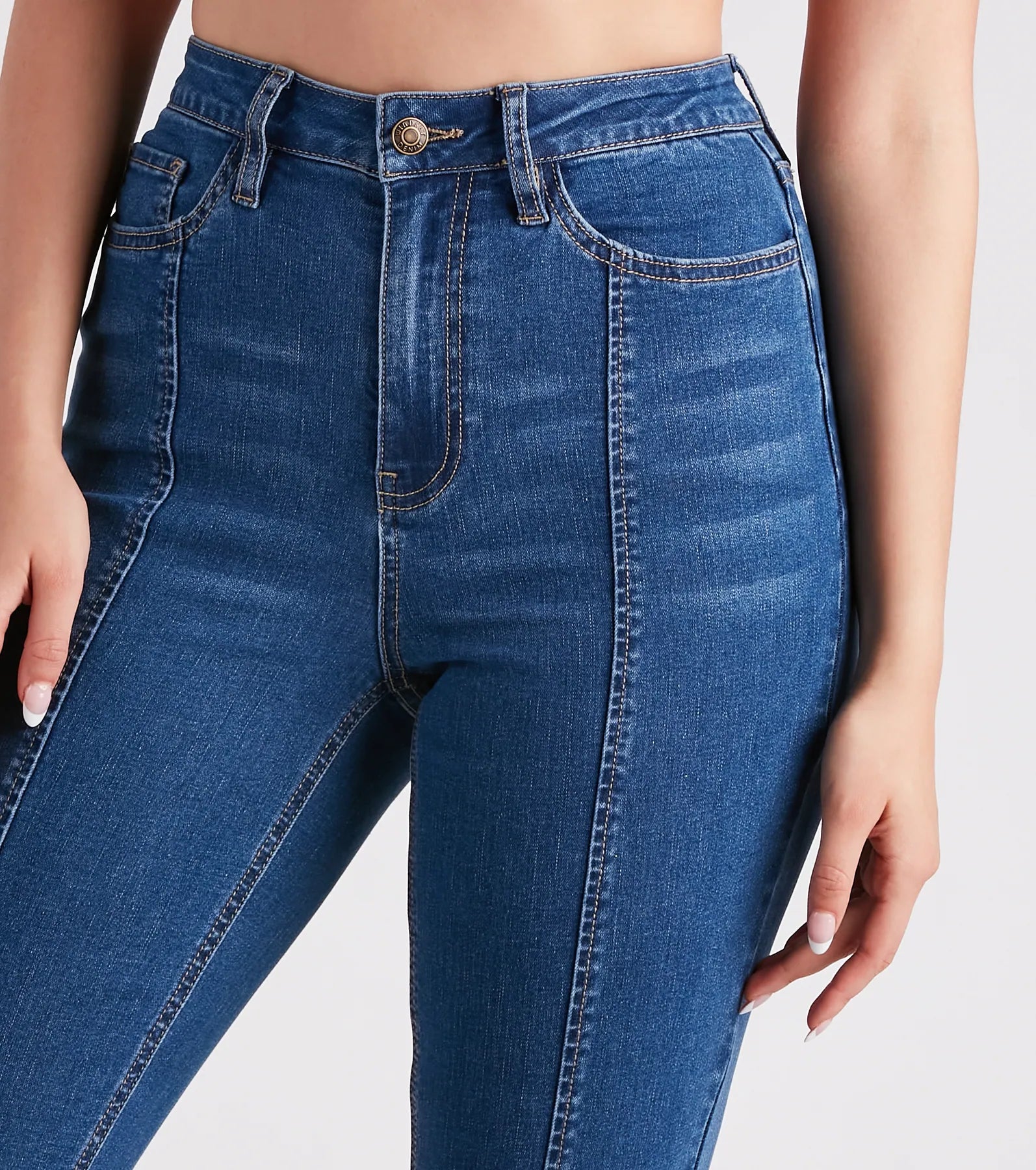 Bri High-Rise Split Hem Flare Jeans by Windsor Denim