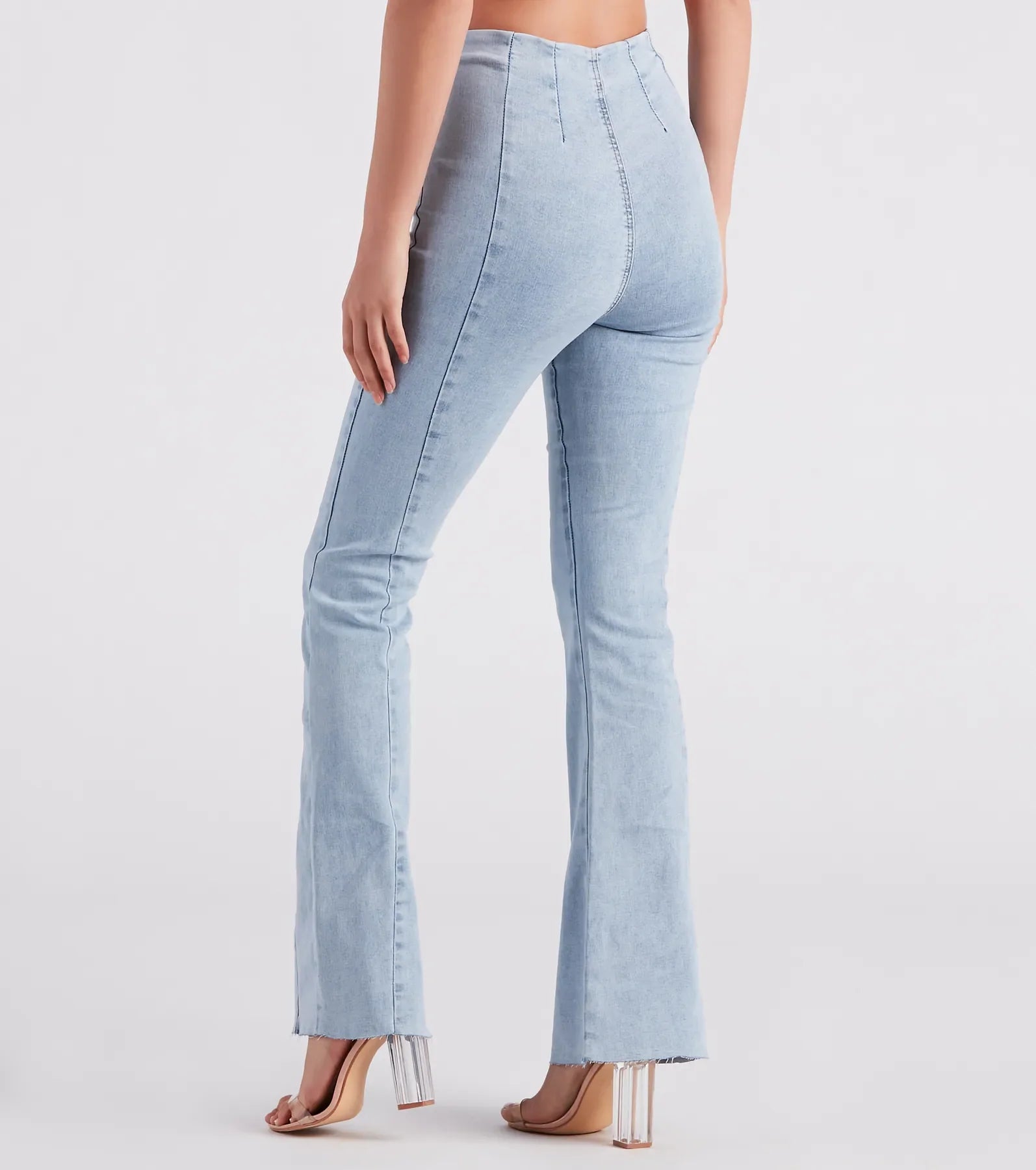 Cute Flare High Rise Denim Jeans