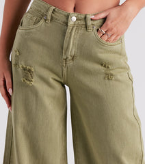 Good Angle Mid Rise Wide-Leg Denim Jeans