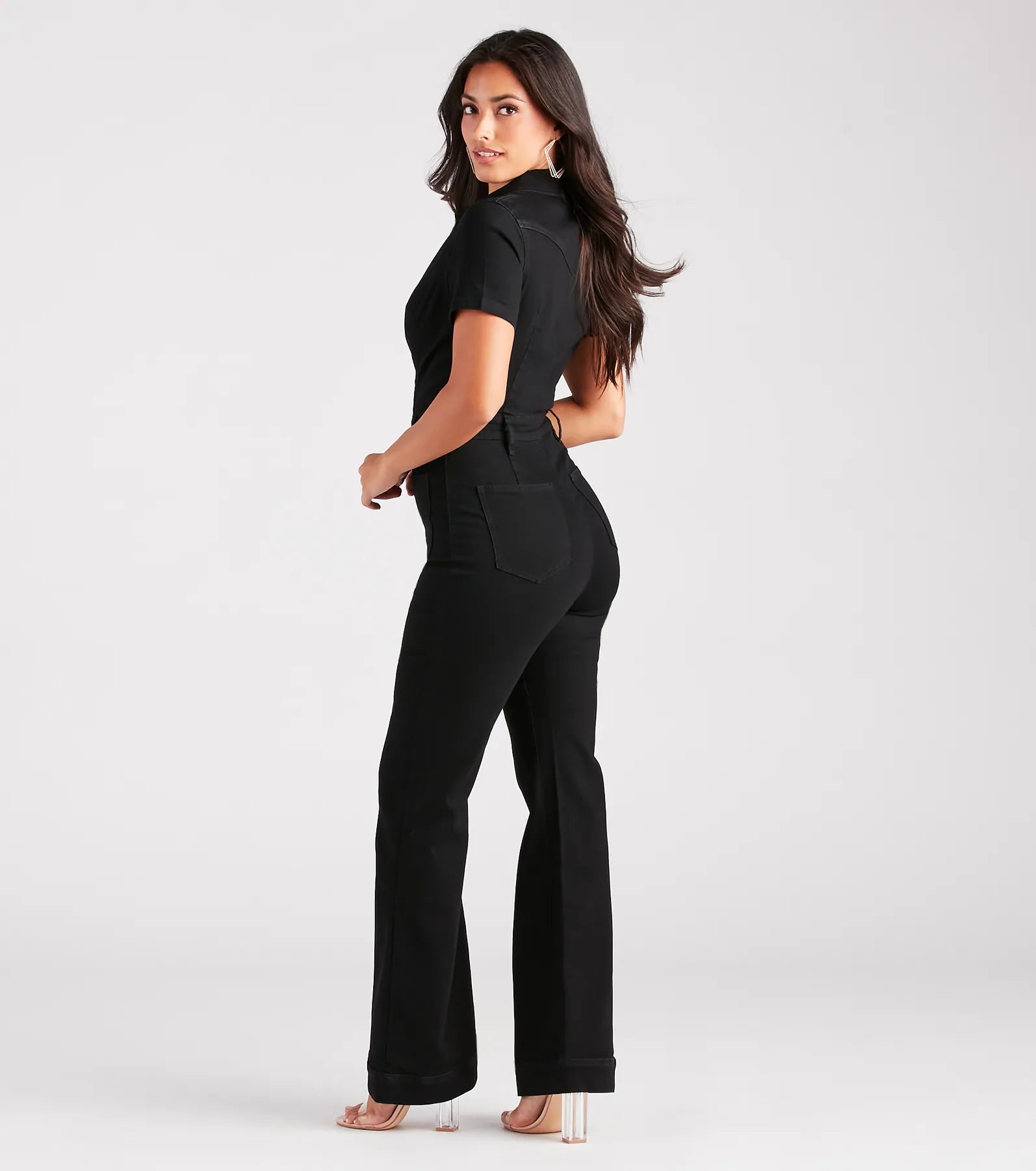 Gimme The Flare Denim Jumpsuit