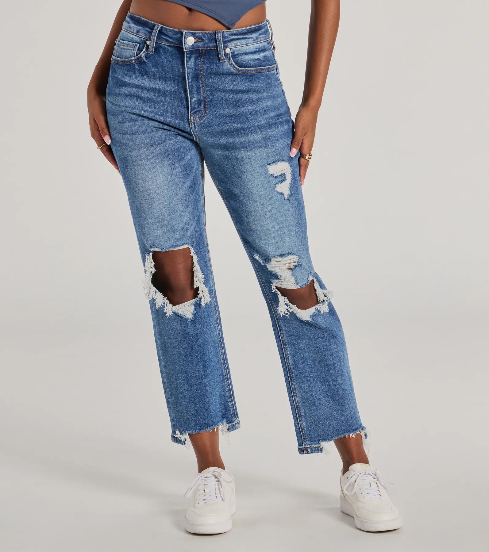 High-Rise Straight Cropped Jeans by Windsor Denim