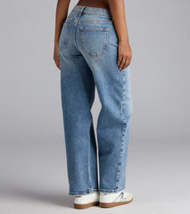 It's Giving Trends Mid-Rise Straight Leg Denim Jeans
