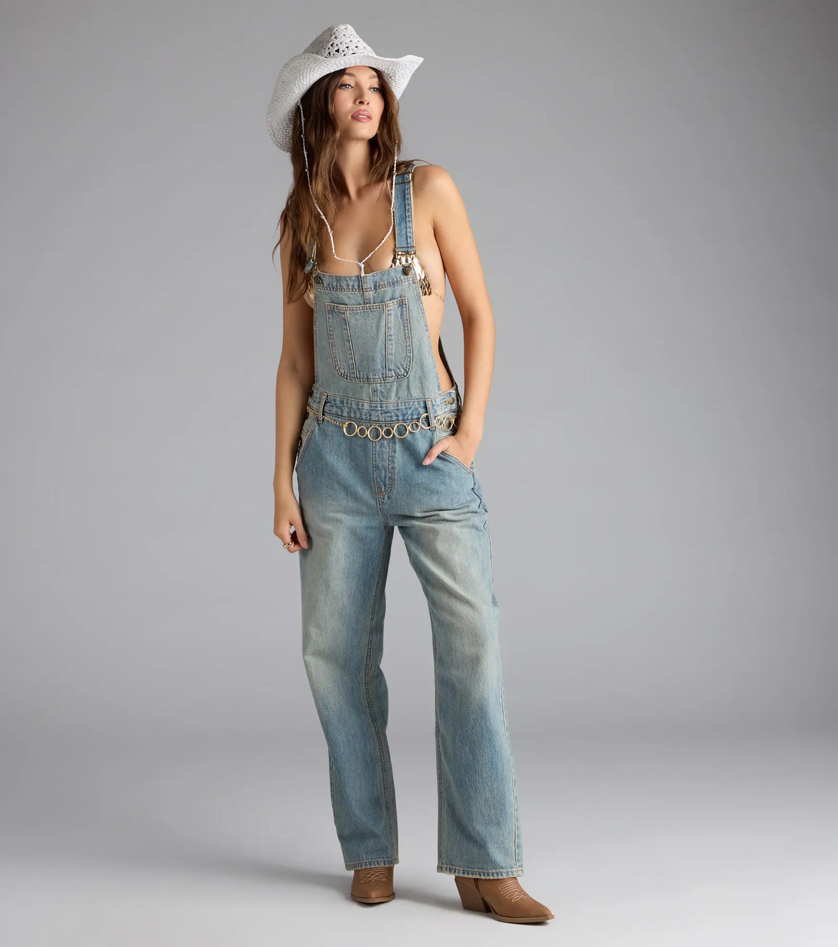 Casual Babe Tinted Denim Overalls