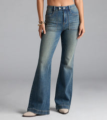 Word On The Street Mid-Rise Flare Denim Jeans