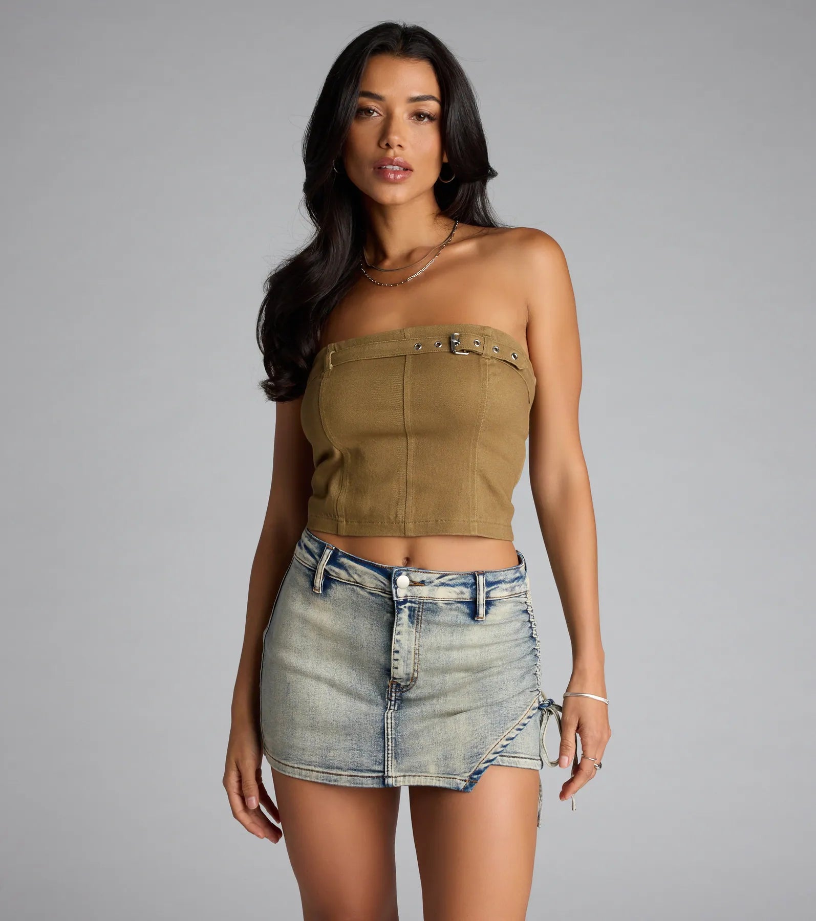 Side Tied and Vibin' Denim Skort