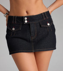 Just Add Attitude Mid-Rise Denim Skort