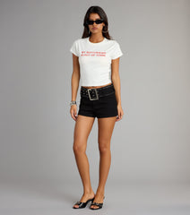 Rebel Edge Belted Denim Shorts