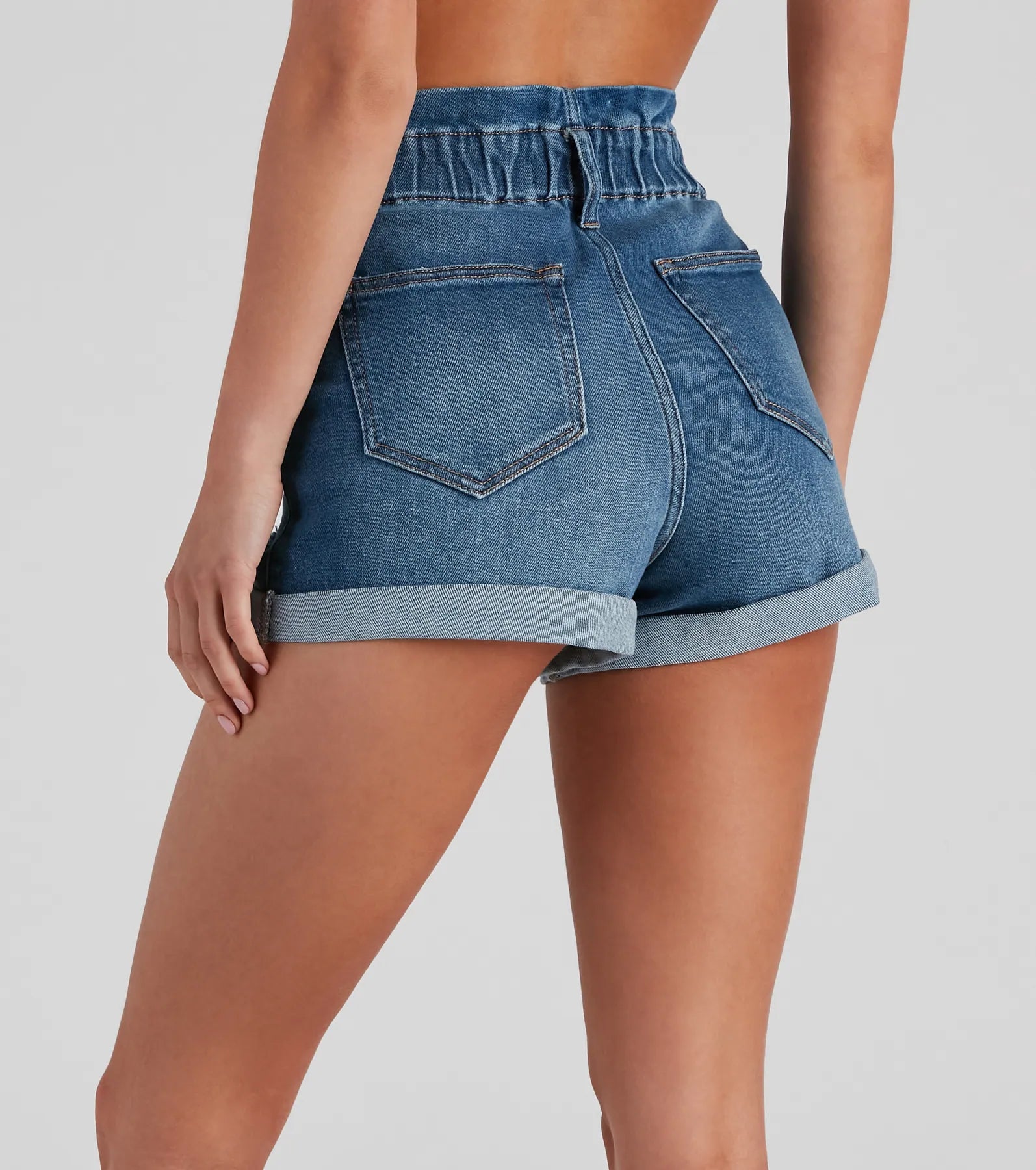 In The Bag High Rise Denim Shorts