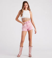 Remy High-Rise Acid-Wash Denim Shorts by Windsor Denim