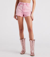 Remy High-Rise Acid-Wash Denim Shorts by Windsor Denim