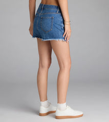 Timeless Staple Mid-Rise Button Denim Skort