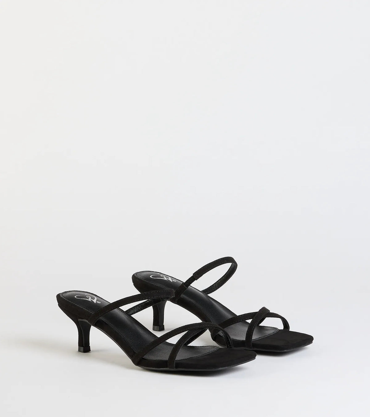 Chic Strappy Kitten Stiletto Heels