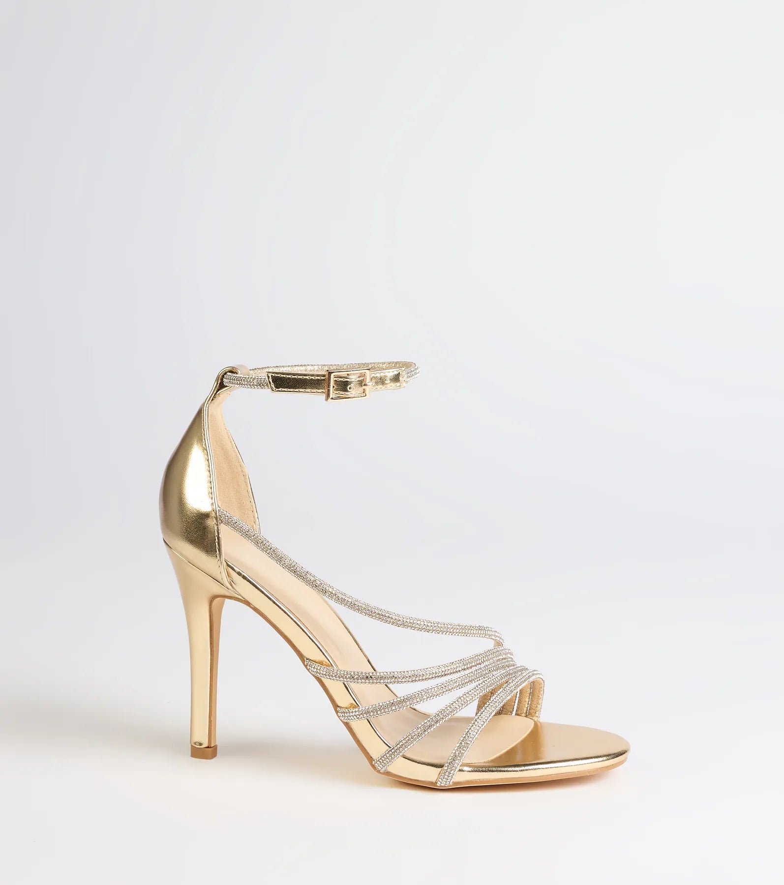 Radiant Night Rhinestone Metallic Stiletto Heels