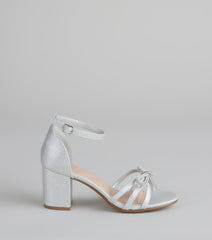 Starlit Glam Rhinestone Bow Glitter Block Heels