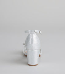 Starlit Glam Rhinestone Bow Glitter Block Heels