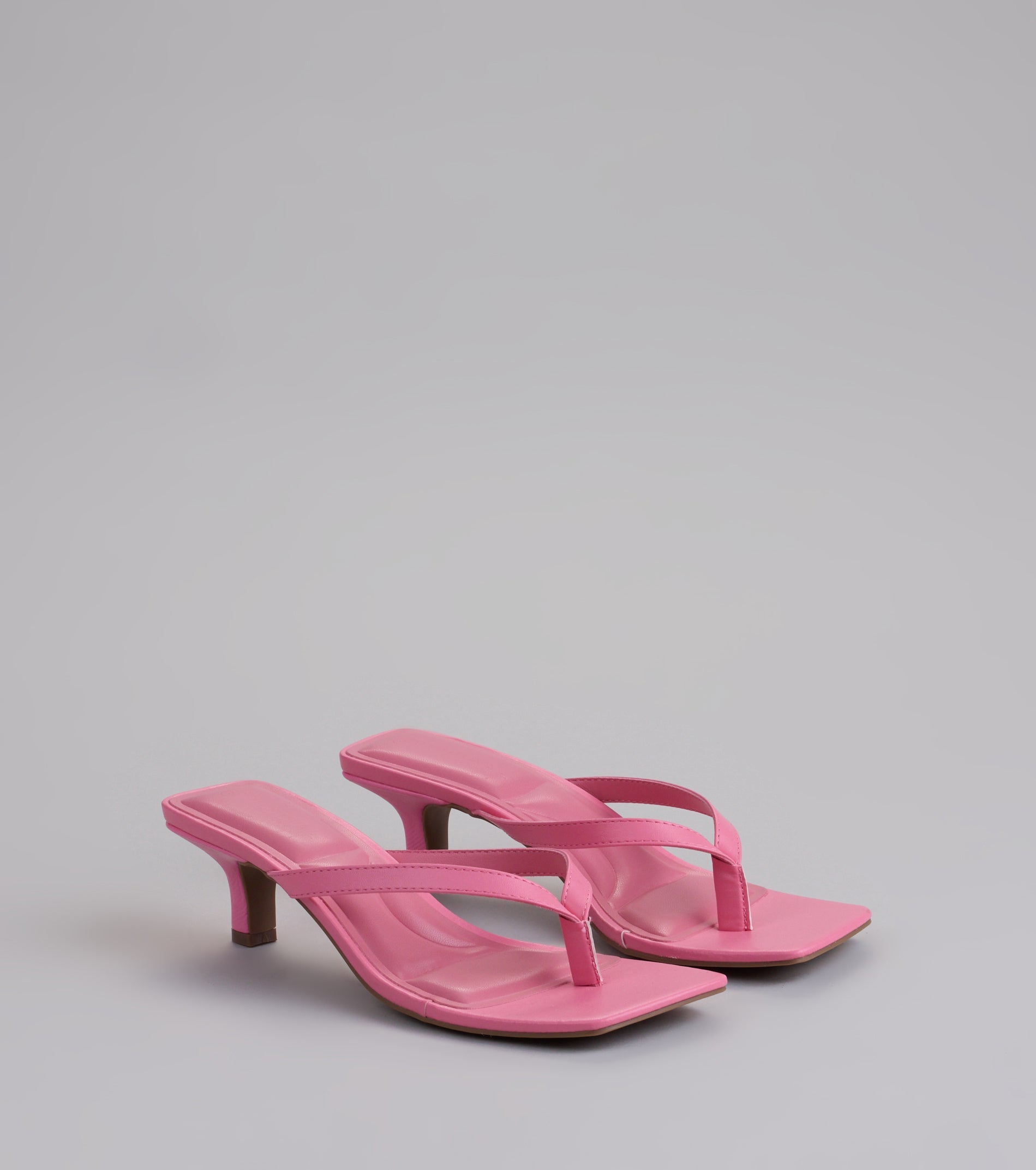 Feeling Chic Thong Square Toe Heels