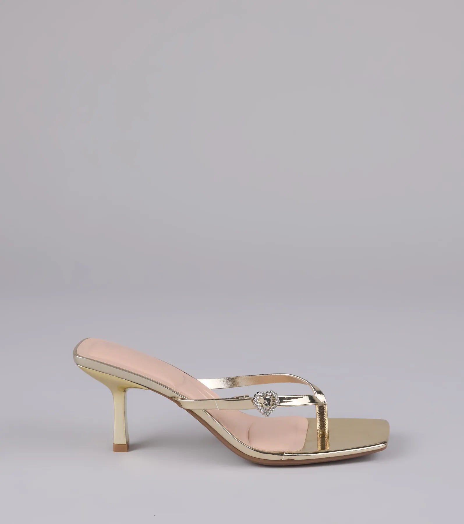 Love Story Era Heart Rhinestone Thong Heels