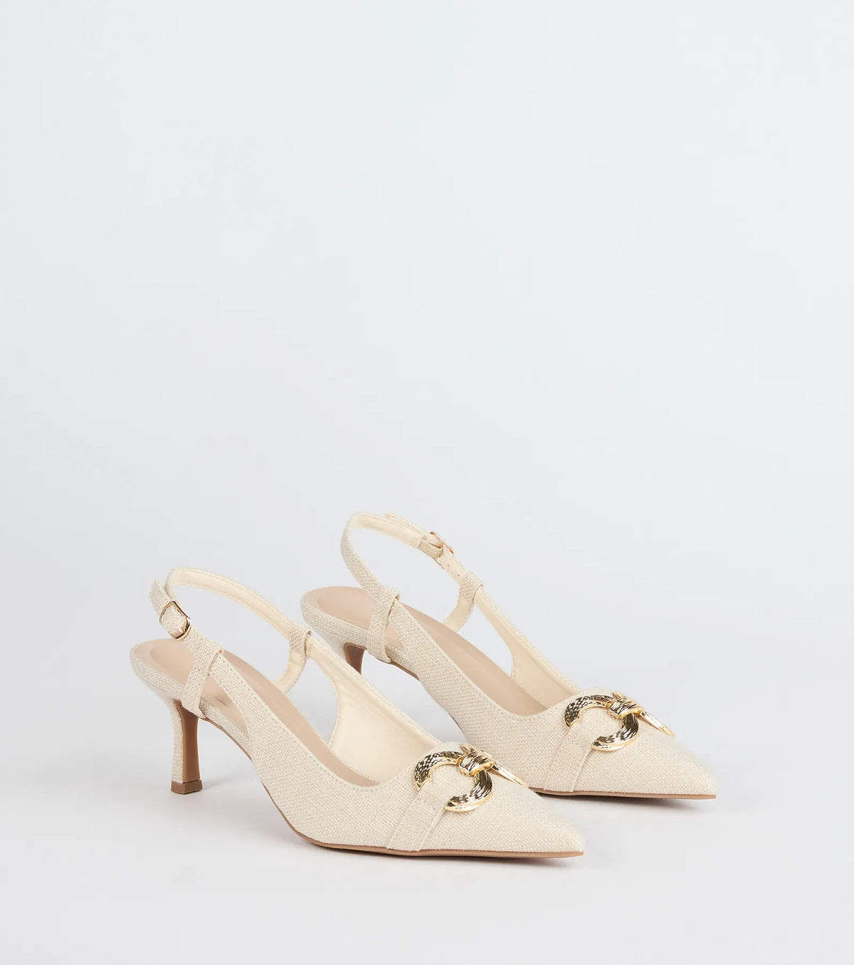 Summer Fave Linen Slingback Stiletto Pumps