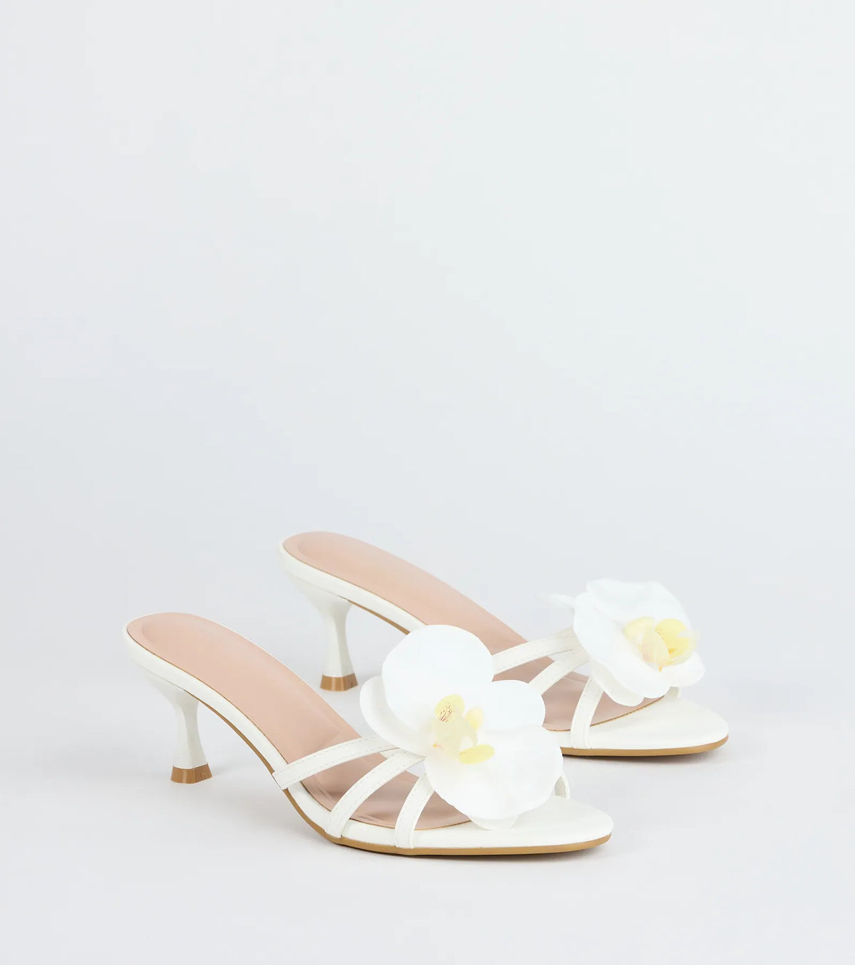 Vacay Ready Flower Strap Stiletto Mules