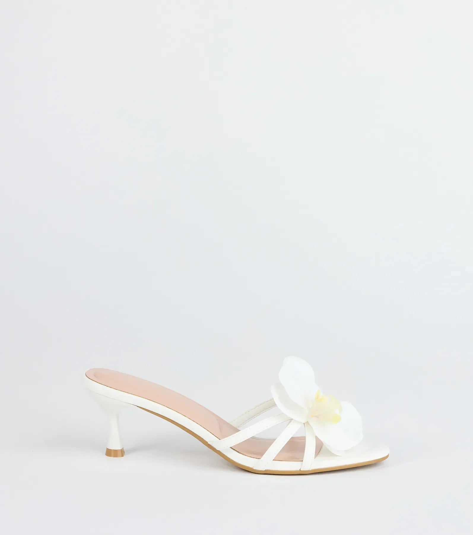 Vacay Ready Flower Strap Stiletto Mules