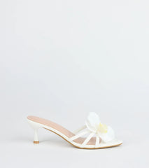 Vacay Ready Flower Strap Stiletto Mules