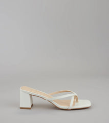 Can't Talk, Busy Strutting Block Heel Mules