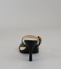 Booked and Buckled Mule Heels