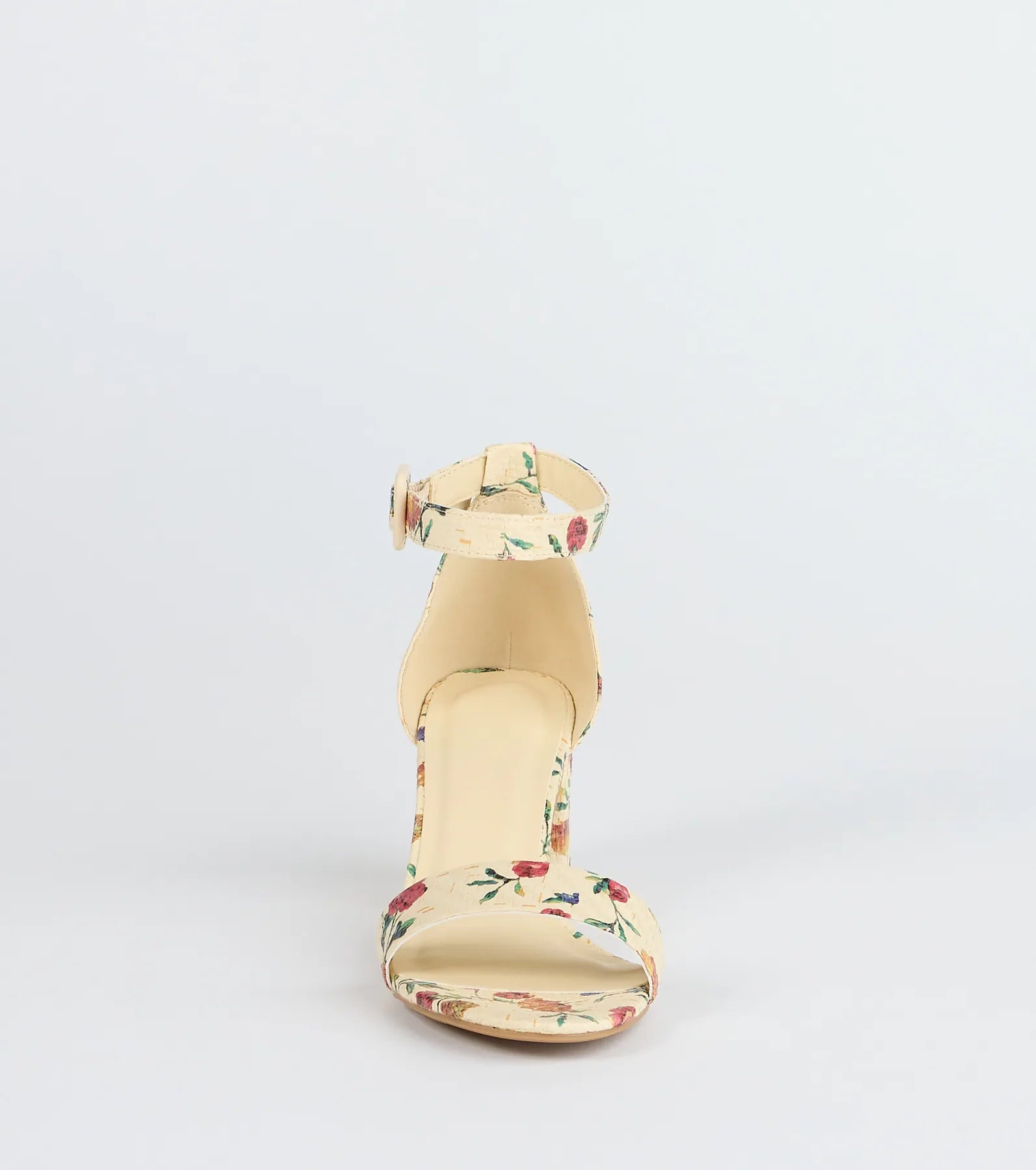 Chic Steps Floral Low Block Heels
