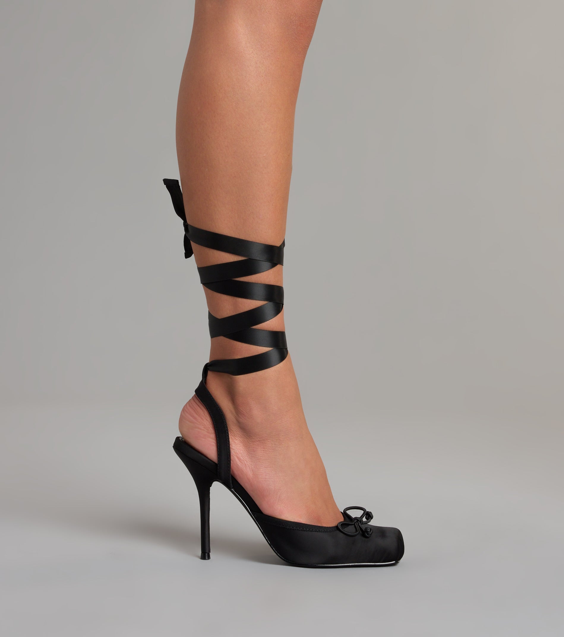 Tie It Up Satin Ballet Heels