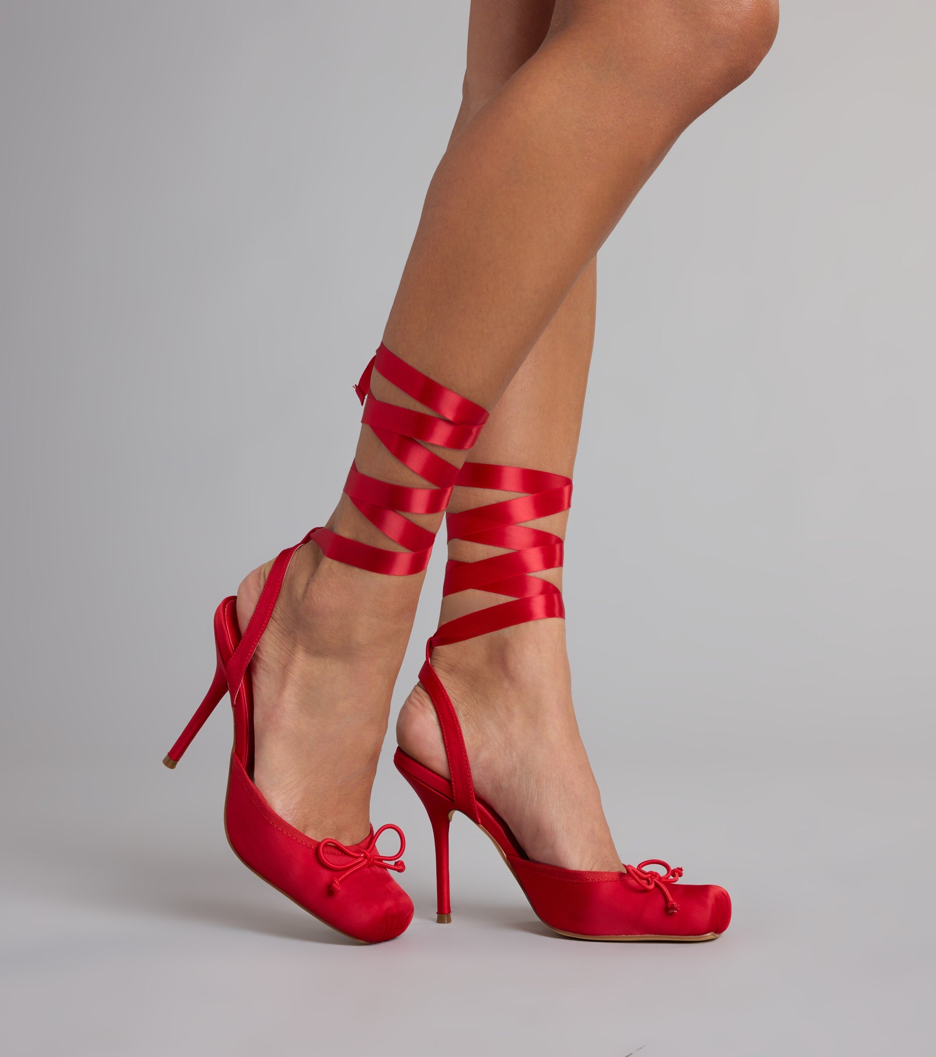 Tie It Up Satin Ballet Heels
