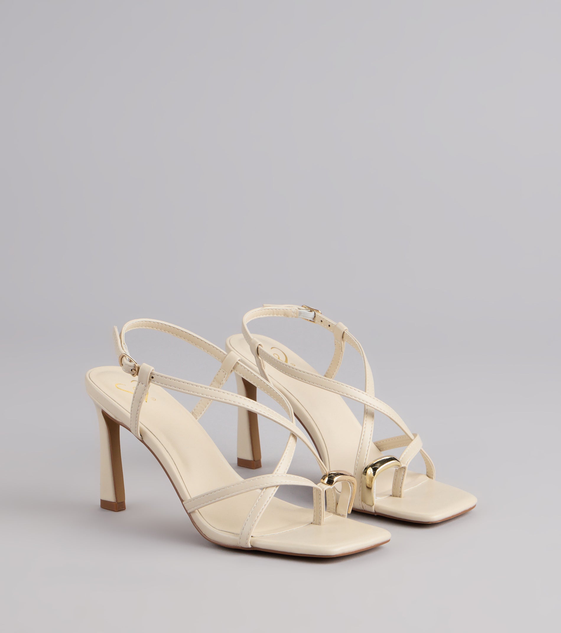 Luxe Minimalist Toe Ring Strappy Stiletto Heels