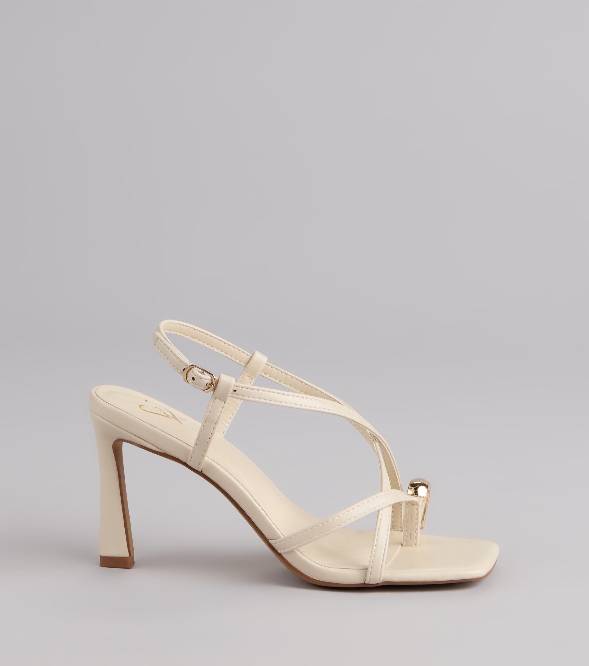 Luxe Minimalist Toe Ring Strappy Stiletto Heels