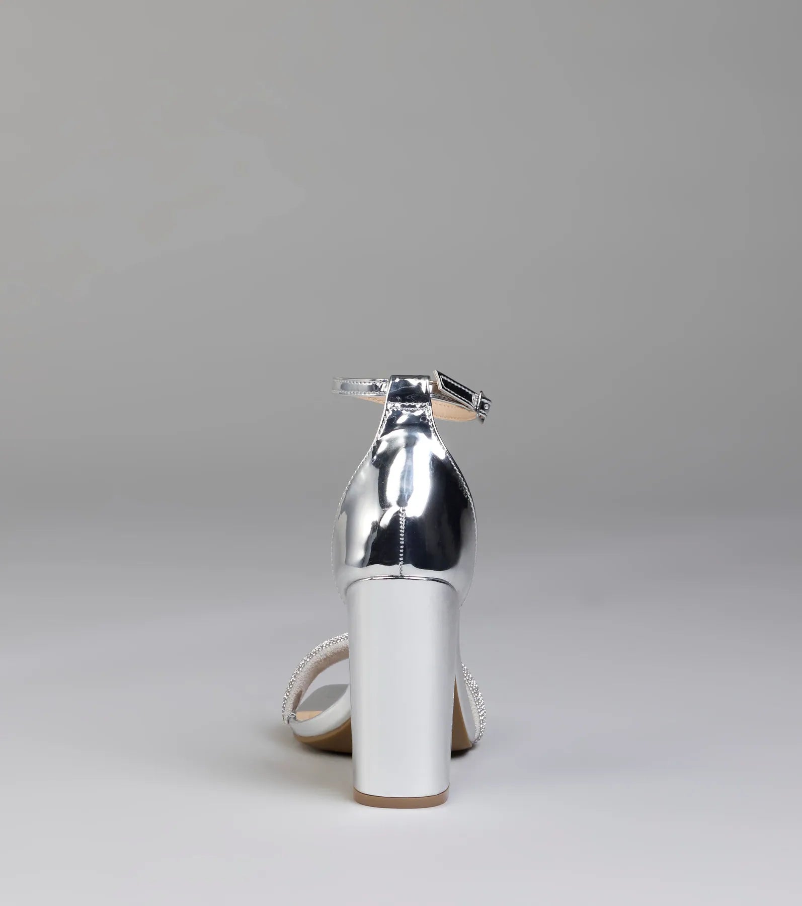 Bling On The Sparkle Rhinestone Metallic Block Heels