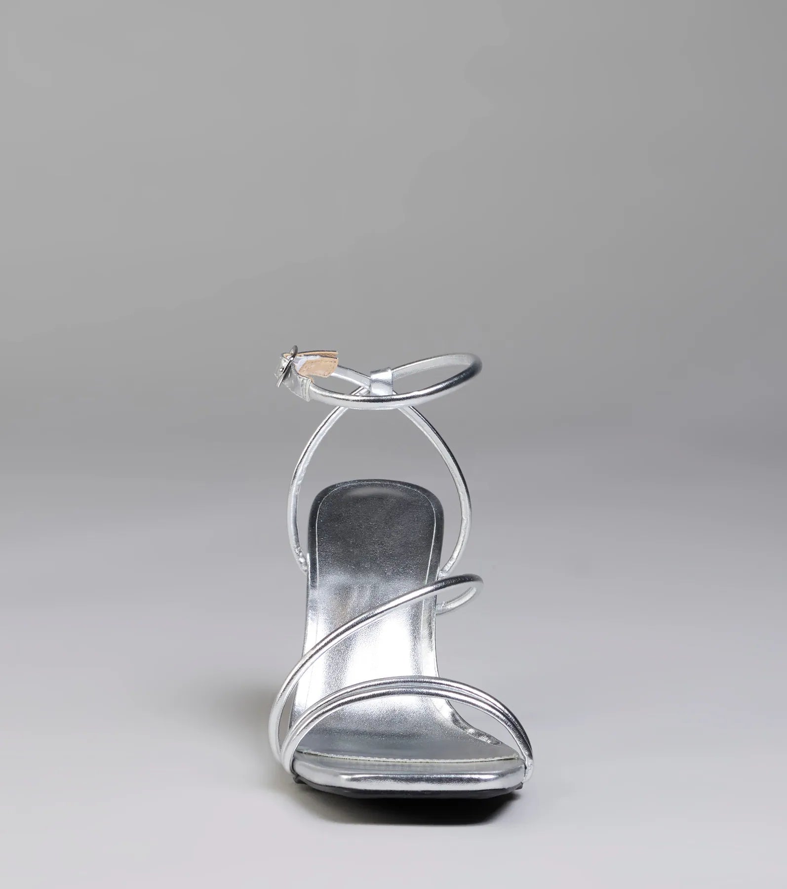 Edgy Elegance Metallic Strappy Stiletto Heels