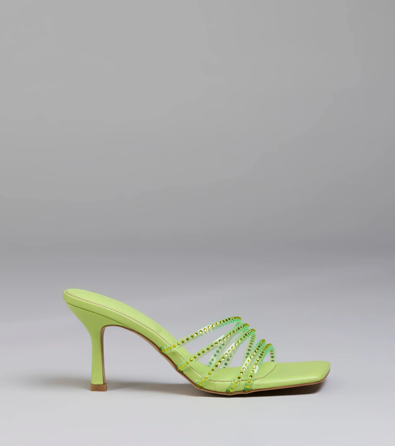 Alluring Strappy Stud Stiletto Mules