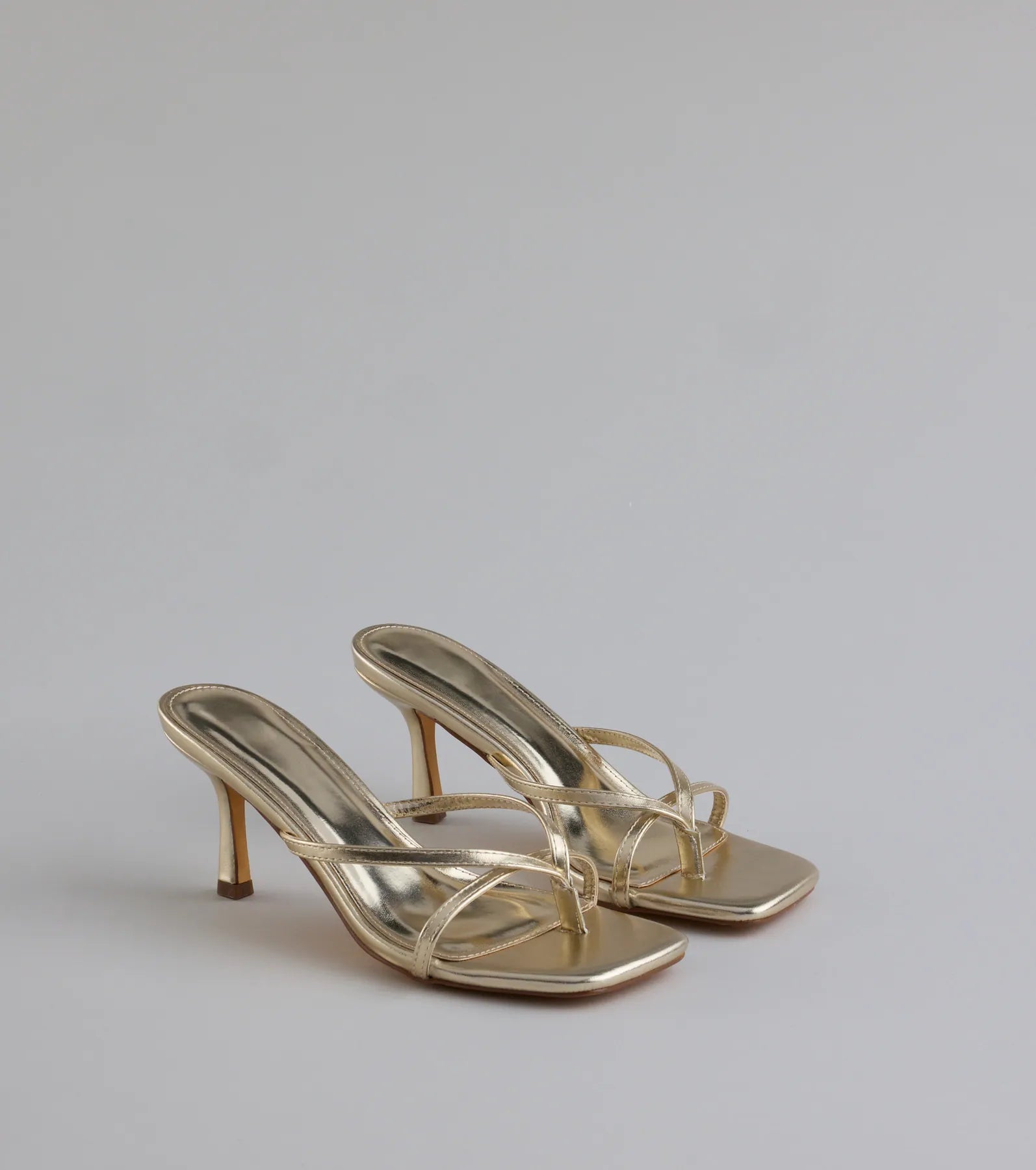 Out And About Strappy Thong Stiletto Mules