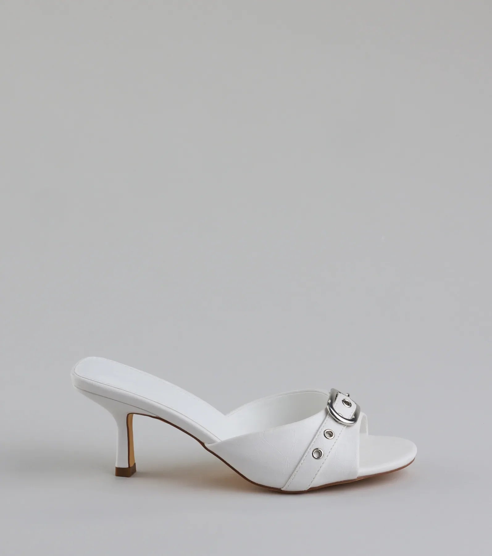 Brunch To Cocktails Buckle Stiletto Mules