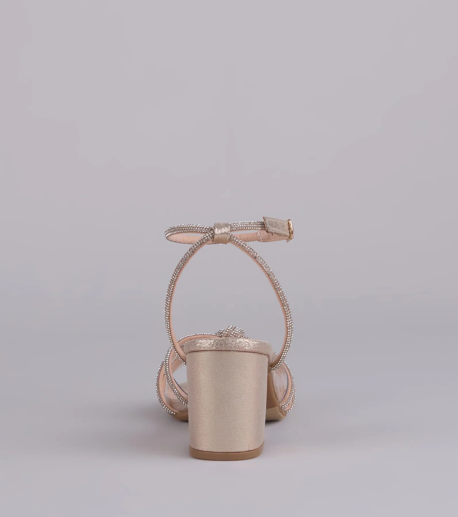 Sparkle Mode Rhinestone Strappy Glitter Block Heels