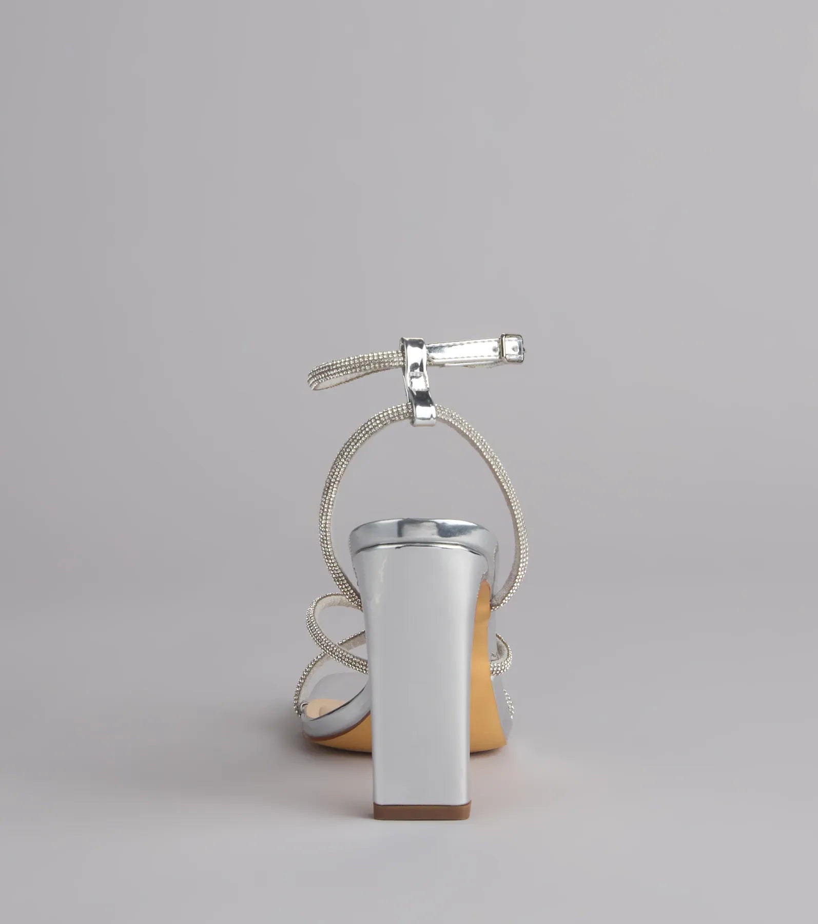 VIP Only Rhinestone Metallic Block Heels