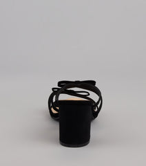 All Day Cute Bow Strap Block Heel Mules