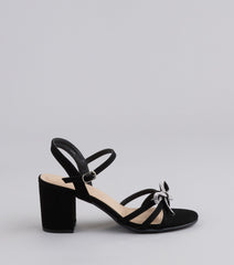 Glitter And Grace Rhinestone Bow Heels